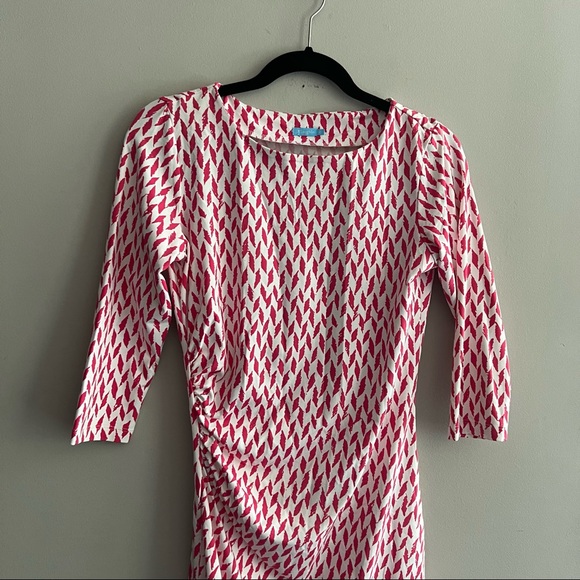 J. McLaughlin Dark Pink and White Sage Dress Size XS - Picture 2 of 8
